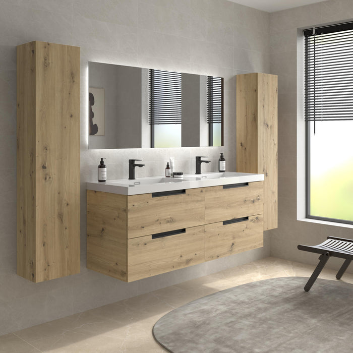SALGAR 121986 LENI Mueble+Lavabo TOSCANA 2 Senos 140cm Roble
