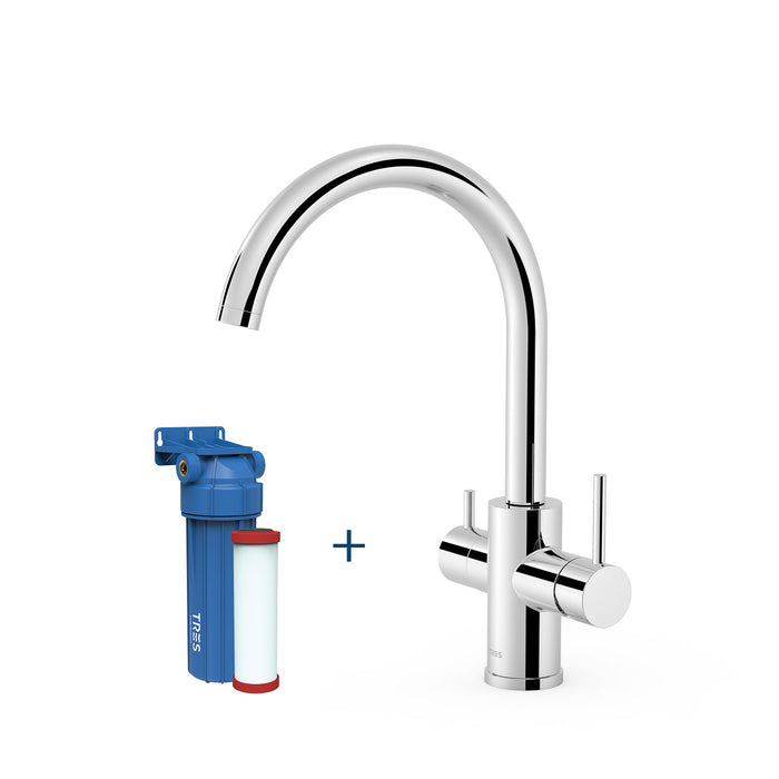 TRES 23045402 COCINA Grifo Monomando Fregadero 2 Vías para Agua de Red y Filtrada Color Cromo