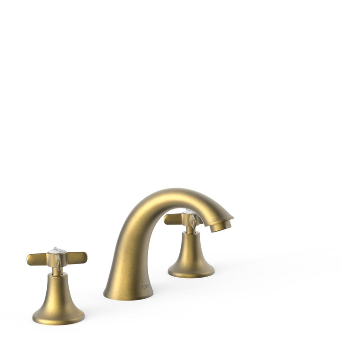 TRES 24210601LM TRES CLASIC Grifo Bimando De Repisa para Lavabo Color Latón Viejo Mate