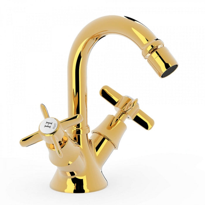 TRES 24212201OR TRES CLASIC Grifo Bimando para Bidé Color Oro 24K