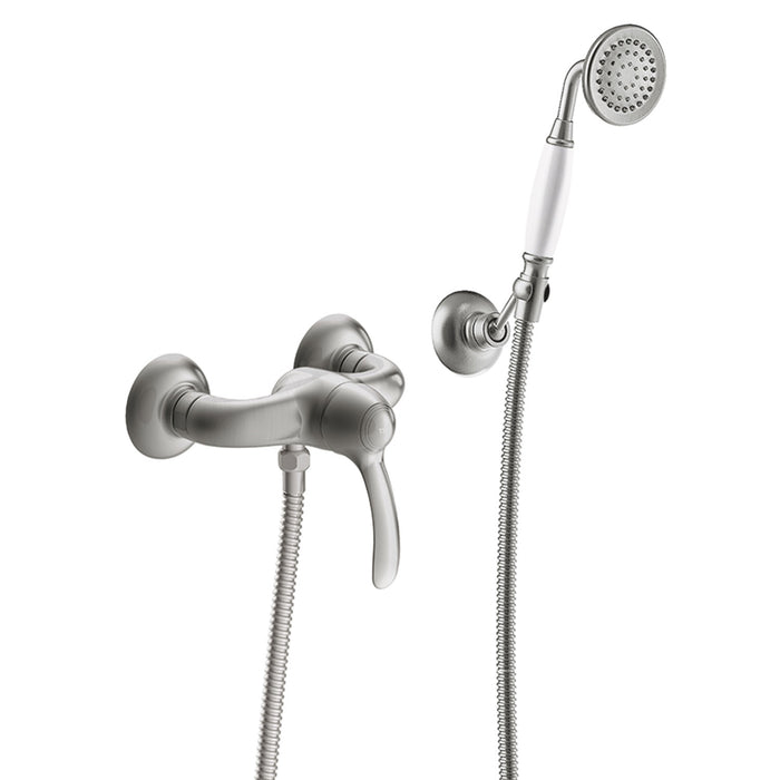 TRES 24216701AC TRES CLASIC Grifo Monomando Mural para Ducha Color Acero