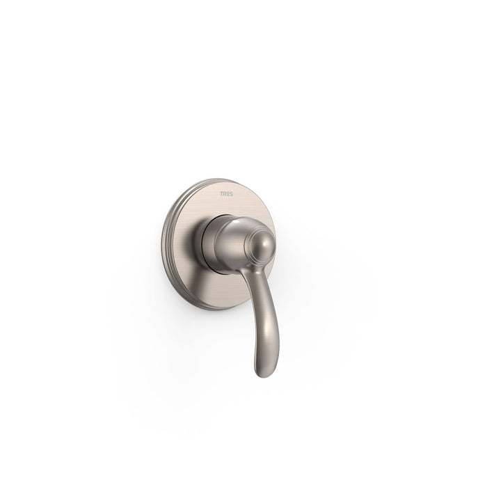 TRES 24217701AC TRES CLASIC Grifo Monomando Empotrado De 1 Vía para Ducha Color Acero