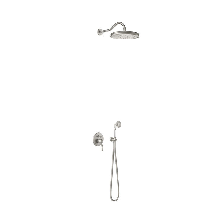 TRES 24218003AC TRES CLASIC Kit De Grifo Monomando Empotrado De 2 Vías para Ducha Color Acero