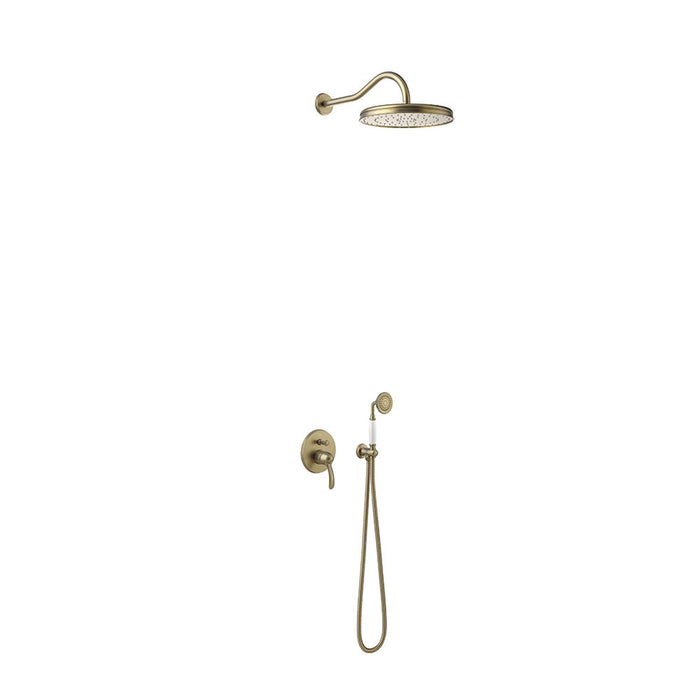 TRES 24218003LM TRES CLASIC Kit De Grifo Monomando Empotrado De 2 Vías para Ducha Color Latón Viejo Mate