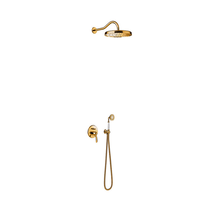 TRES 24218003OR TRES CLASIC Kit De Grifo Monomando Empotrado De 2 Vías para Ducha Color Oro 24K