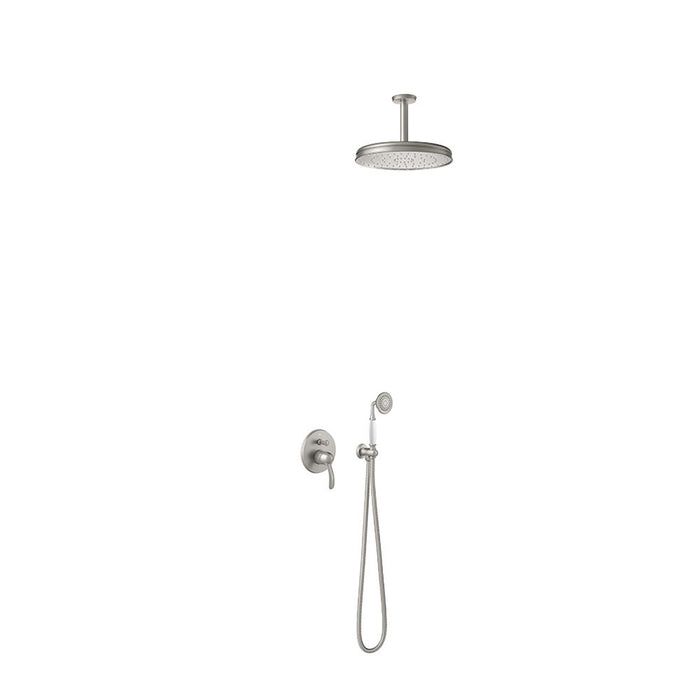 TRES 24218004AC TRES CLASIC Kit De Grifo Monomando Empotrado De 2 Vías para Ducha Color Acero