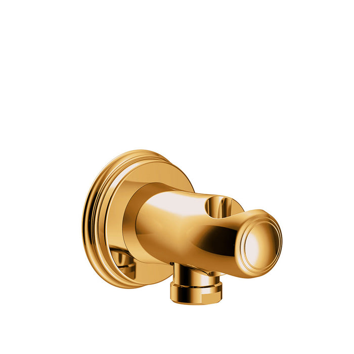 TRES 24218201OR TRES CLASIC Soporte Fijo con Toma De Agua para Ducha De Mano y Flexo Color Oro 24K