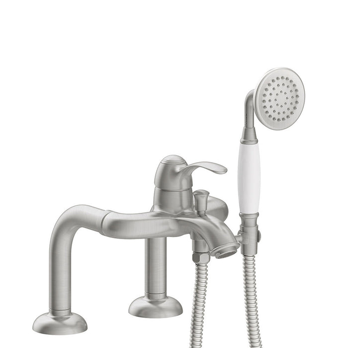 TRES 24219401AC TRES CLASIC Grifo Monomando para Borde De Bañera con Tomas De Agua Acodadas Color Acero