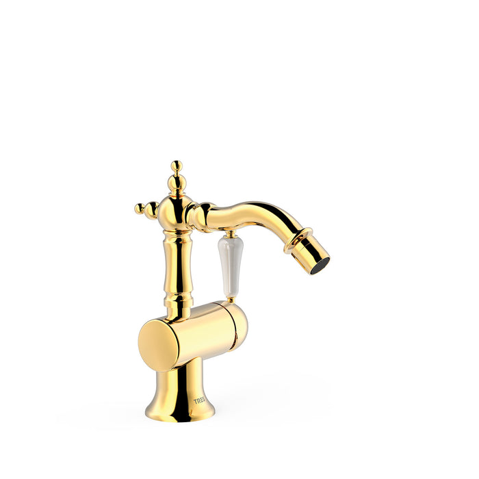TRES 24222001OR TRES CLASIC Grifo Monomando con Maneta Lateral para Bidé Color Oro 24K