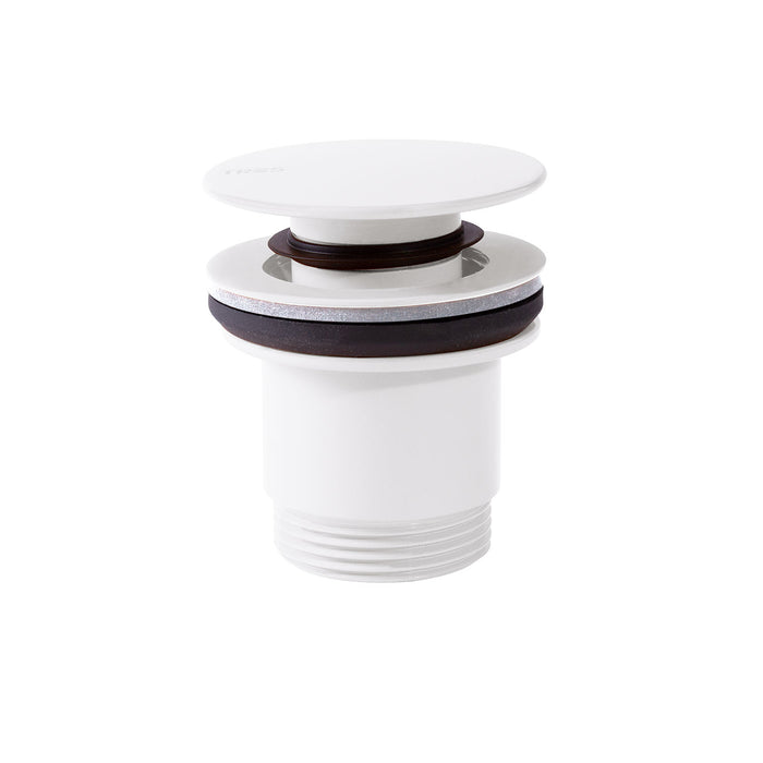 TRES 24284001BM Válvula De Desagüe Click-Clack Simple-Rapid Para Lavabo/Bidé Color Blanco Mate