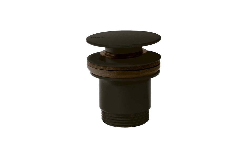 TRES 24284010KMB Válvula de Desagüe Click-Clack Simple-Rapid Lavabo con Opción Siempre Abierta Color Negro Bronce