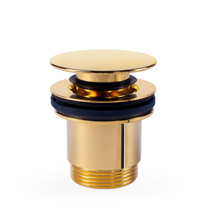 TRES 24284010OR Válvula de Desagüe Click-Clack Simple-Rapid Lavabo con Opción Siempre Abierta Color Oro 24K