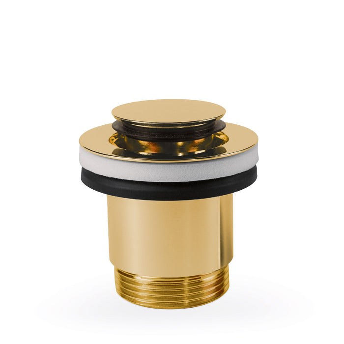TRES 24284020OR Válvula de Desagüe Click-Clack Simple-Rapid Lavabo con Opción Siempre Abierta Color Oro 24K