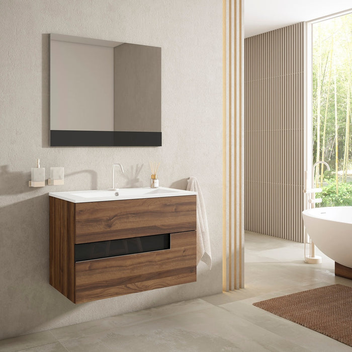 VISOBATH VISION Conjunto Mueble de Baño Completo 2 Cajones Color Valenti Negro
