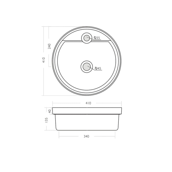 BATHCO 4124 BUELNA Lavabo Sobre Encimera Blanco