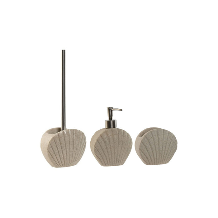 ARCOBAÑ FCSANTIBEI SANTIAGO Lote Escobillero+Dosificador Jabón+Vaso Color Beige