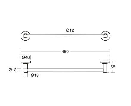 IDEAL STANDARD A9117AA IOM Toallero De Lavabo 45Cm Cromo 24/48 Horas Ideal Standard 