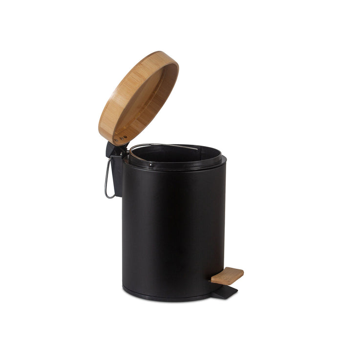 ANDREA HOUSE BA69080 Papelera de baño negra de metal moderna