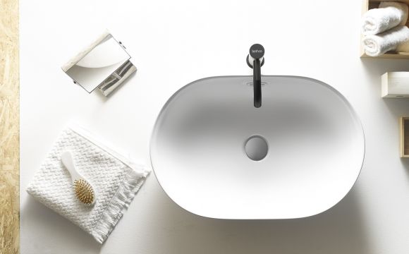 BATHCO 4130 LIVORNO Lavabo Sobre Encimera Oval 60 Blanco