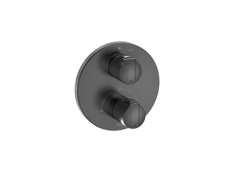 ROCA A5A2E09NM0 T-1000 Round Grifo Termostático Empotrable para Baño Negro Titanio Cepillado
