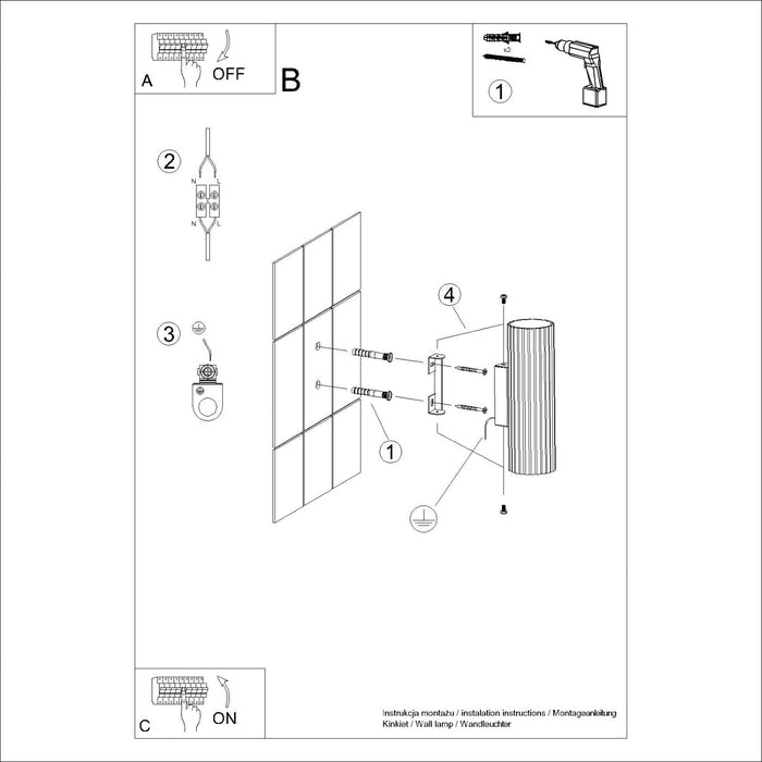SOLLUX SL.2348 Aplique de pared KARBON 20 azur