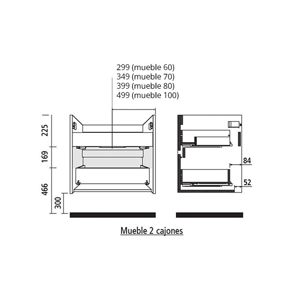 SALGAR ATTILA Conjunto Mueble de Baño Completo Roble África