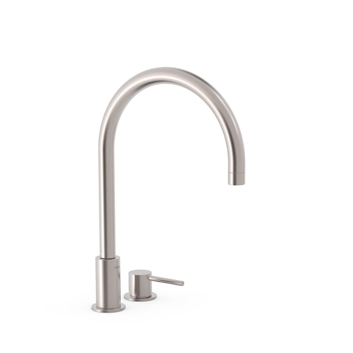TRES 26110501AC STUDY Grifo Monomando de Repisa para Lavabo Color Acero