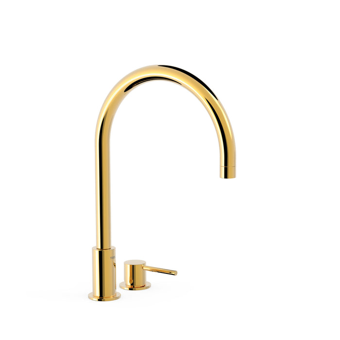 TRES 26110501OR STUDY Grifo Monomando De Repisa para Lavabo Color Oro 24K
