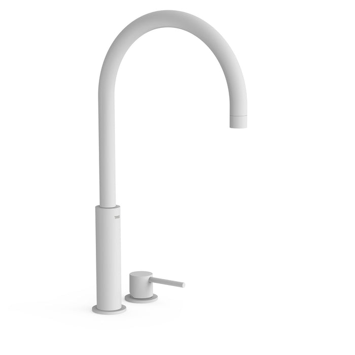 TRES 26110502BM STUDY Grifo Monomando Caño Alto De Repisa para Lavabo Color Blanco Mate