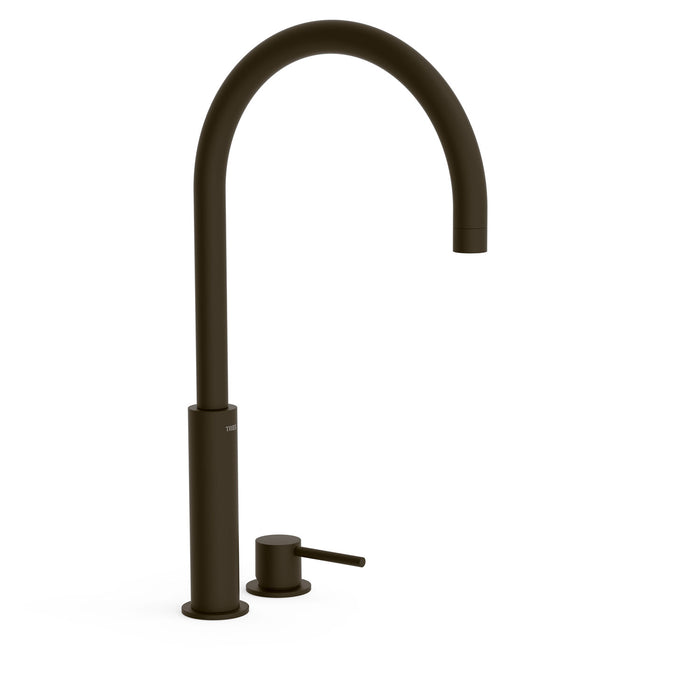 TRES 26110502KMB STUDY Grifo Monomando Caño Alto De Repisa para Lavabo Color Negro Bronce