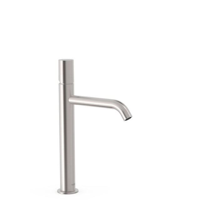 TRES 26130701AC STUDY Grifo Monomando Caño Alto para Lavabo Color Acero