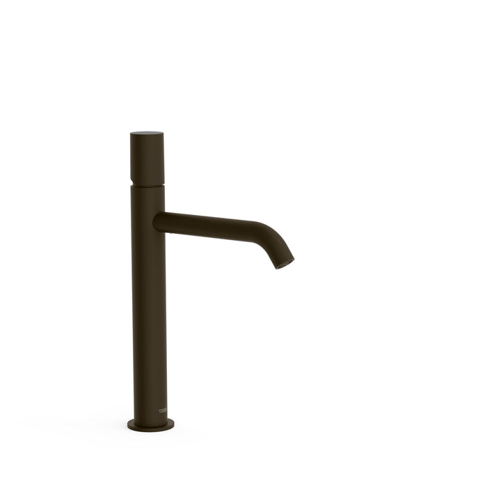 TRES 26130701KMB STUDY Grifo Monomando Caño Alto para Lavabo Color Negro Bronce