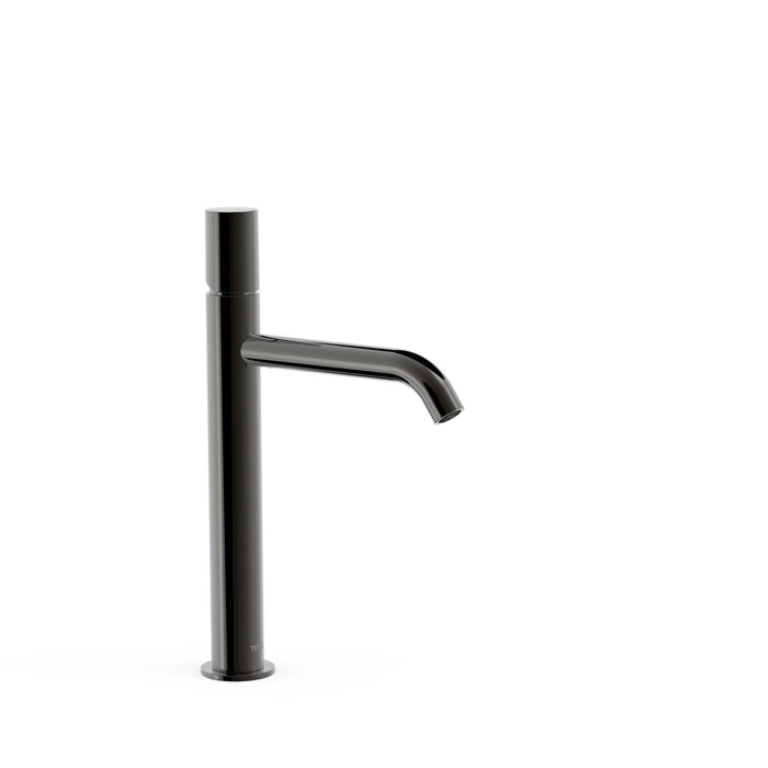 TRES 26130701KM STUDY Grifo Monomando Caño Alto para Lavabo Color Negro Metalizado