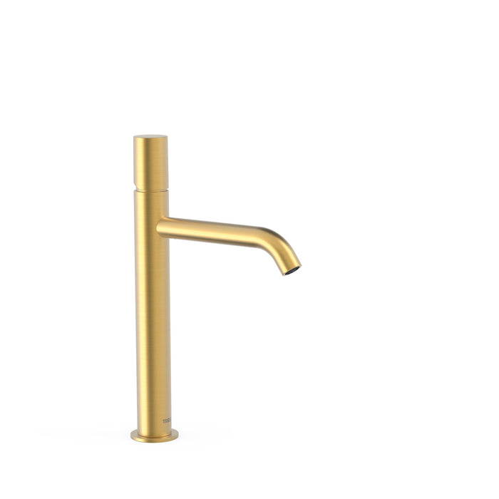 TRES 26130701OM STUDY Grifo Monomando Caño Alto para Lavabo Color Oro Mate 24K