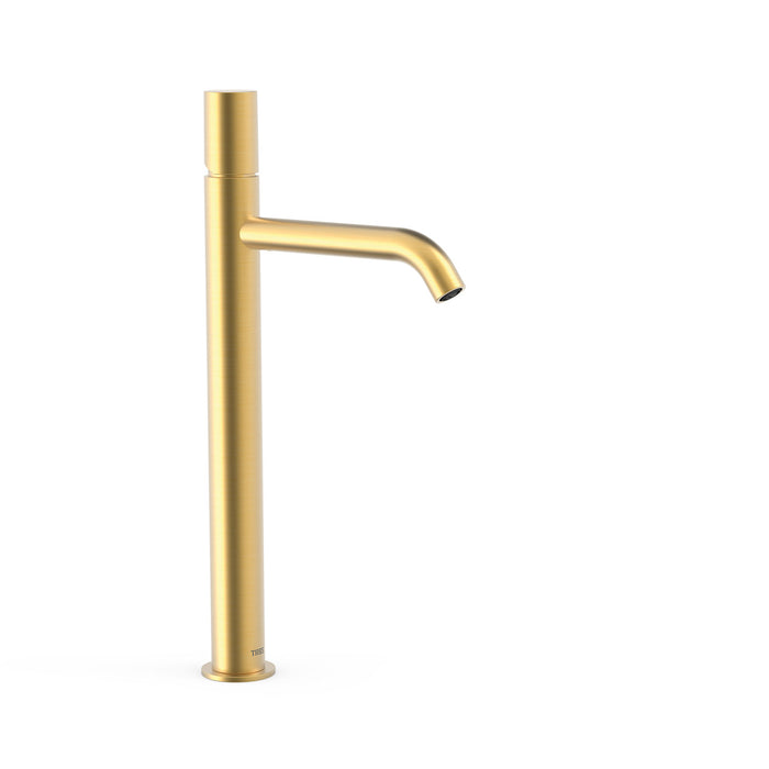 TRES 26130801OM STUDY Grifo Monomando XXL Caño Alto para Lavabo Color Oro Mate 24K