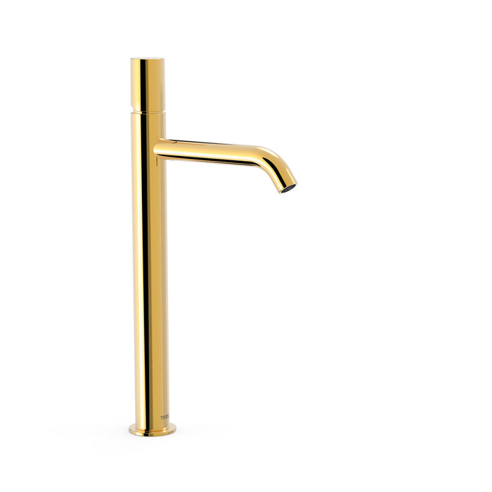 TRES 26130801OR STUDY Grifo Monomando XXL Caño Alto para Lavabo Color Oro 24K