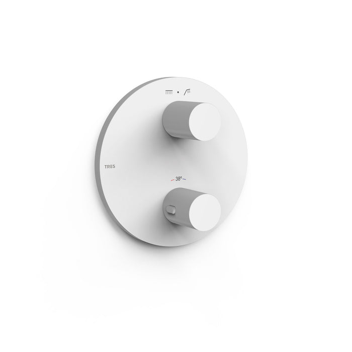TRES 26225001BM THERM-BOX Pieza Vista para Caja Empotrada de 2 Vías Color Blanco Mate