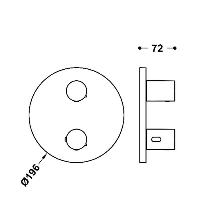 TRES 26225001BM THERM-BOX Pieza Vista para Caja Empotrada de 2 Vías Color Blanco Mate
