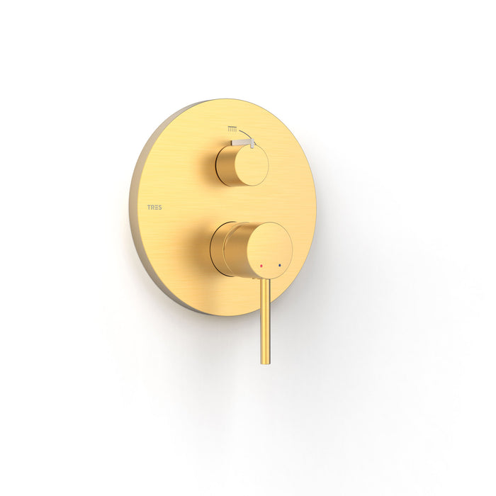 TRES 26228110OM RAPID-BOX Pieza Vista para Caja Empotrada de 2 Vías Color Oro Mate 24K