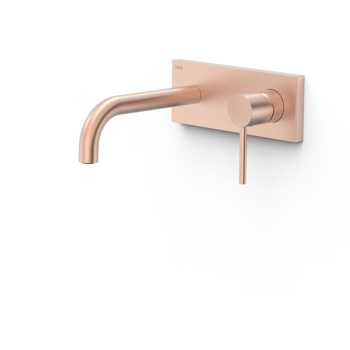 TRES 26230031OPM STUDY Pieza Vista para Cuerpo Empotrado De Lavabo Color Oro Rosa Mate 24K