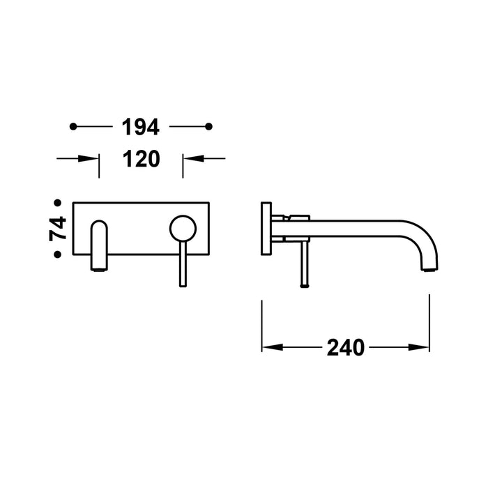 TRES 26230032OR STUDY Pieza Vista para Cuerpo Empotrado De Lavabo Color Oro 24K
