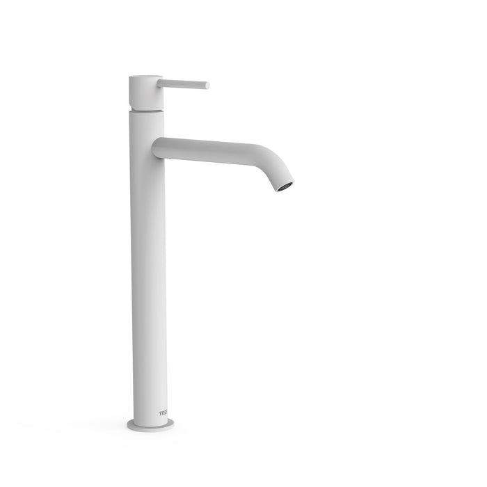 TRES 26230801BM STUDY Grifo Monomando XXL Caño Alto para Lavabo Color Blanco Mate