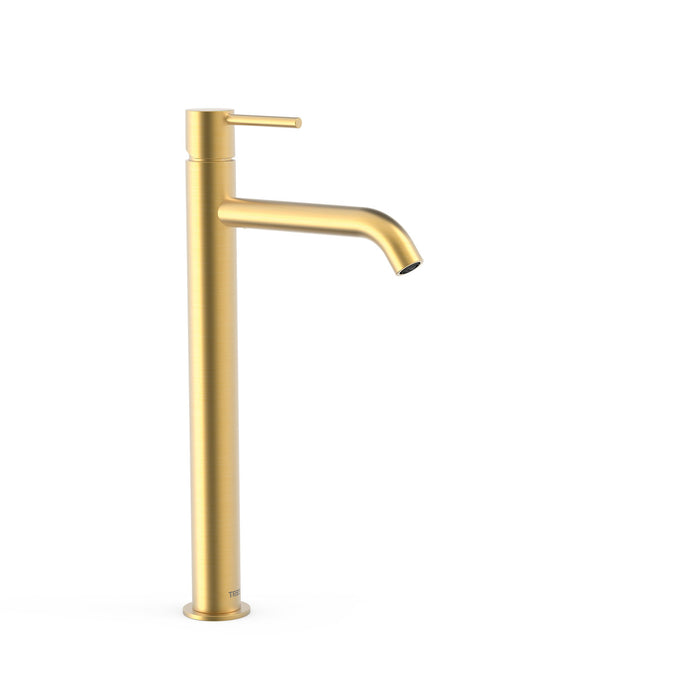 TRES 26230801OM STUDY Grifo Monomando XXL Caño Alto para Lavabo Color Oro Mate 24K