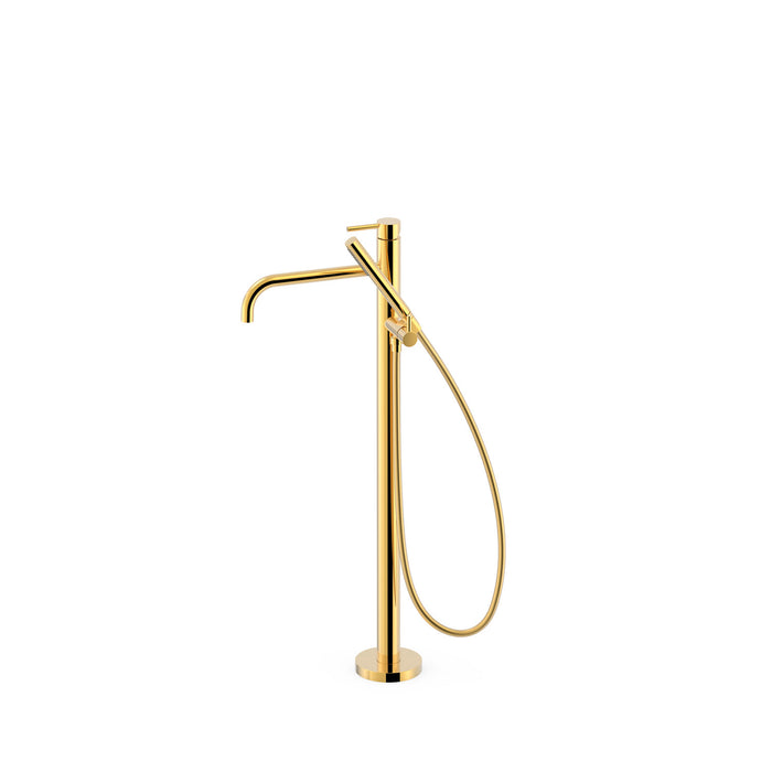 TRES 26247005OR STUDY Grifo Monomando a Suelo Bañera y Ducha Color Oro 24K