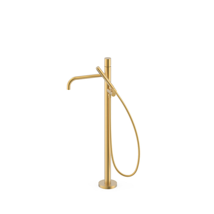 TRES 26247006OM STUDY Grifo Monomando a Suelo Bañera y Ducha Color Oro Mate 24K