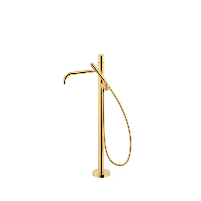 TRES 26247006OR STUDY Grifo Monomando a Suelo Bañera y Ducha Color Oro 24K
