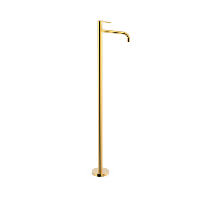 TRES 26285305OR STUDY Grifo Monomando con Toma a Suelo Lavabo Color Oro 24K