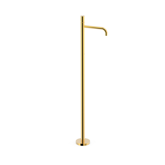 TRES 26285306OR STUDY Grifo Monomando con Toma a Suelo Lavabo Color Oro 24K
