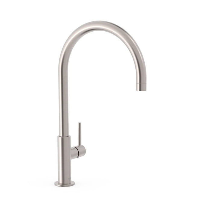 TRES 26290401AC STUDY Grifo Monomando XXL Caño Alto con Maneta Lateral para Lavabo Color Acero