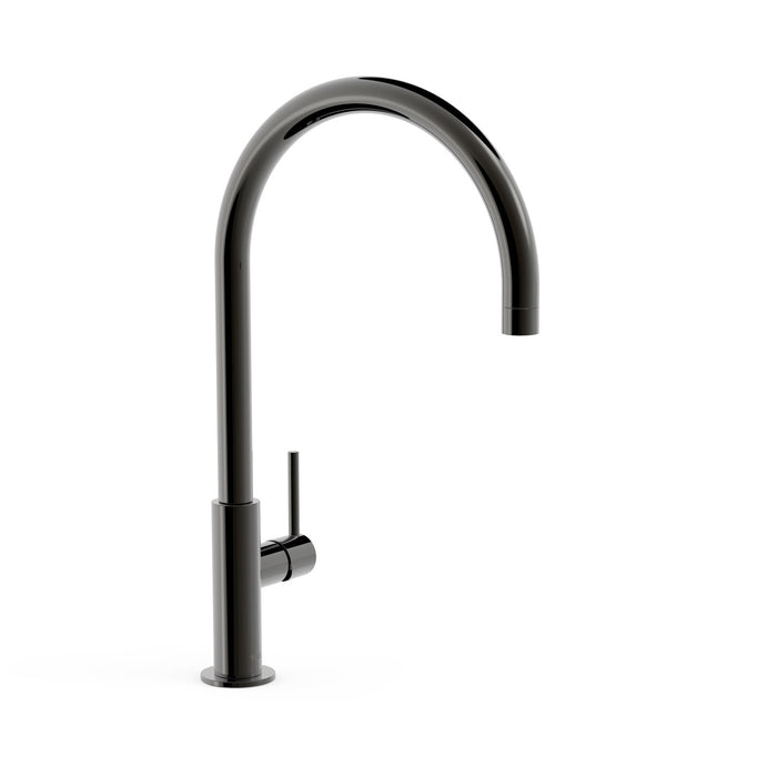TRES 26290401KM STUDY Grifo Monomando XXL Caño Alto con Maneta Lateral para Lavabo Color Negro Metalizado